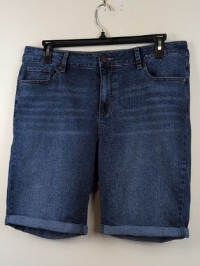 D. Jeans High Waist Cuffed Denim Bermuda Shorts Size 16